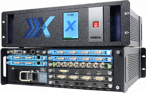 Презентационный видеопроцессор RGBlink X3 express, 4 слота для модулей входа, 2 слота для модулей выходов