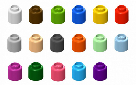 Элемент конструктора одиночный Color Blocks 12 (зелёный) 100 штук