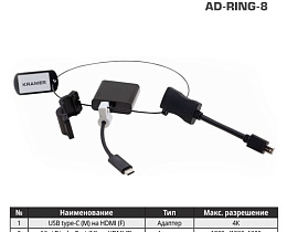 Комплект переходников Kramer AD-RING-8