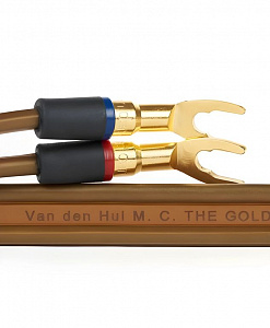 Готовый акустический кабель Van den Hul The Goldwater 2х3м с разъемами "лопатка". Цвет: золотистый