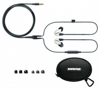 Вставные наушники (затычки) с микрофоном Shure SE215SPE-W-UNI-EFS. 