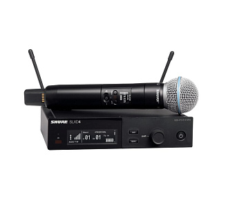 SLXD2/B58=-H56. Цифровой ручной передатчик Shure SLXD2, динамический капсюль Beta 58A, суперкардиоида, чёрный, 518-562 МГц