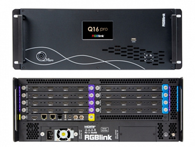 Контроллер в сборе RGBLink Q16Pro Gen2 4U для стены 3х3. Вывод до 5 слоёв 1x 4K60Hz + 4x 2К60Hz.