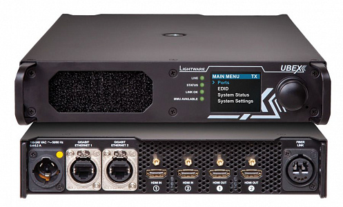 Двухканальный передатчик или приемник системы AV over IP Lightware UBEX-Pro20-HDMI-R100 2xMM-QUAD