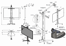 Штанга для проекторов  к стойке SMART-BASE  с шагом регулировки от 800 до 1500 мм
