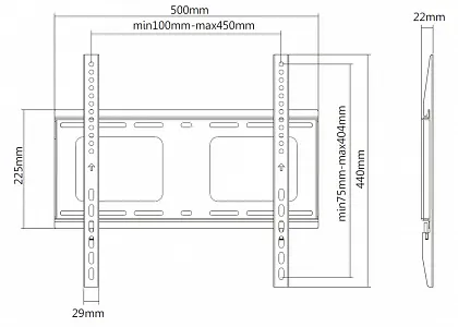 Кронштейн настенный фиксированный Exell EXi-H1244-F Кронштейн настенный фиксированный Exell EXi-H1244-F