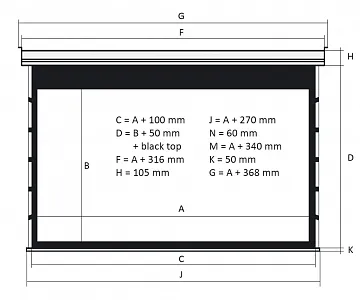 Kauber Blue Label Tensioned BT Cinema 131" 16:9 163x290 дроп 40 см. Clear Vision
