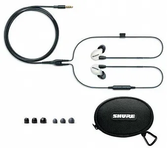 Вставные наушники (затычки) с микрофоном Shure SE215SPE-W-UNI-EFS Вставные наушники (затычки) с микрофоном Shure SE215SPE-W-UNI-EFS