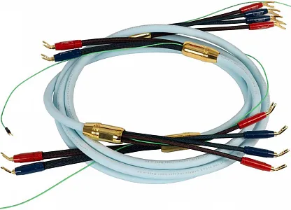 Акустический кабель Van den Hul Mounted set 3T The Cloud SE. 5 метров пара. Разъем BERRI bi-amping (4-4) Цвет: золотой Акустический кабель Van den Hul Mounted set 3T The Cloud SE. 5 метров пара. Разъем BERRI bi-amping (4-4) Цвет: золотой