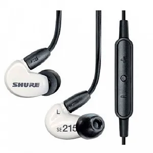 Вставные наушники (затычки) с микрофоном Shure SE215SPE-W-UNI-EFS Вставные наушники (затычки) с микрофоном Shure SE215SPE-W-UNI-EFS